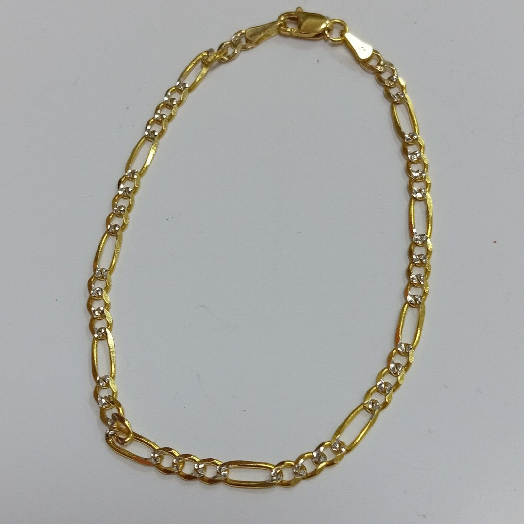 PULSERAS 3X1 DIAMANTADA ORO 14K 18 CM 3 GR (NUEVO)