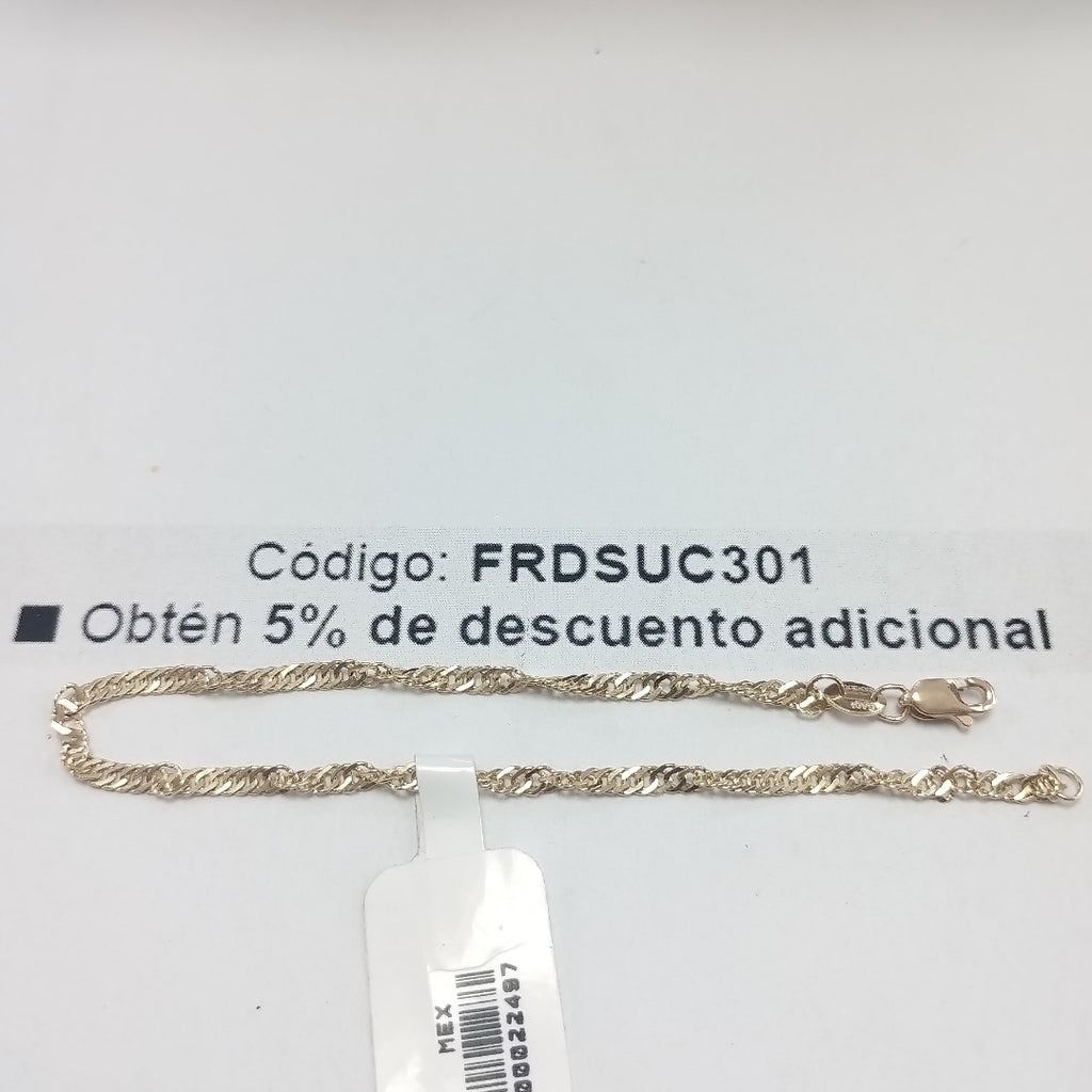 PULSERAS TEJIDO MEDIO TZL ORO 14K 18 CM 1.9 GR (NUEVO)