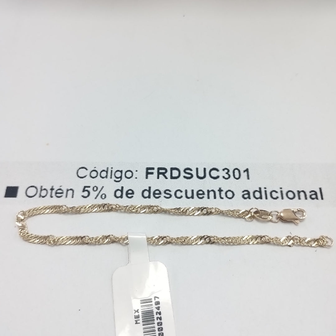 PULSERAS TEJIDO MEDIO TZL ORO 14K 18 CM 1.9 GR (NUEVO)