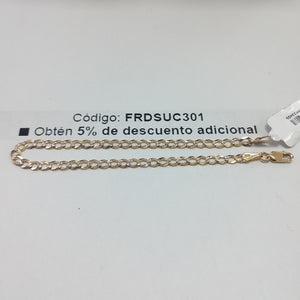 PULSERAS BARBADA DIAMANTADA ORO 14K 21 CM 3.6 GR (NUEVO)