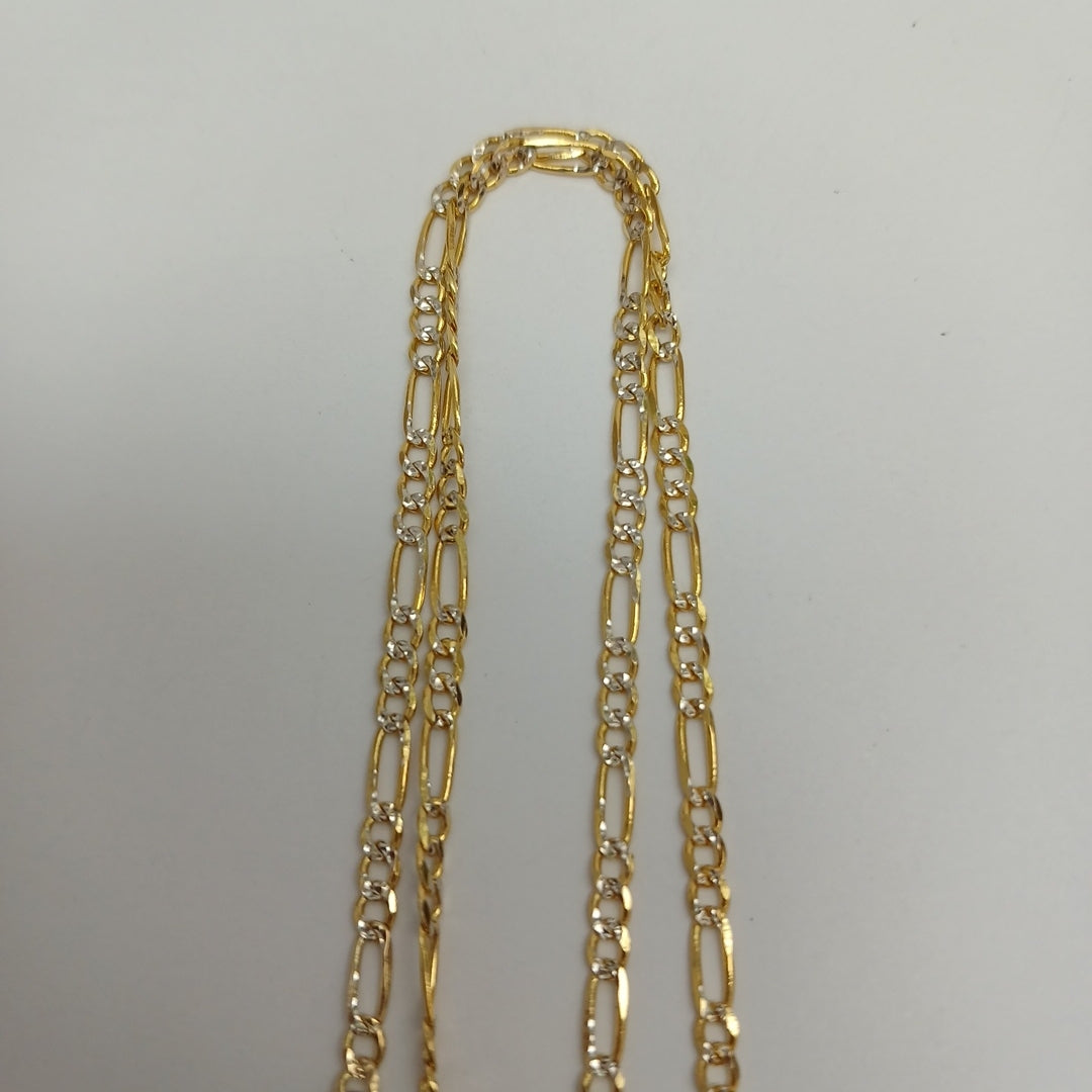CADENAS TEJIDO 3X1 DIAMANTADA ORO 14K 55 CM 4.5 GR (NUEVO)