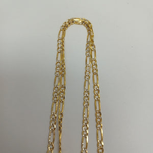CADENAS TEJIDO 3X1 DIAMANTADA ORO 14K 55 CM 4.5 GR (NUEVO)