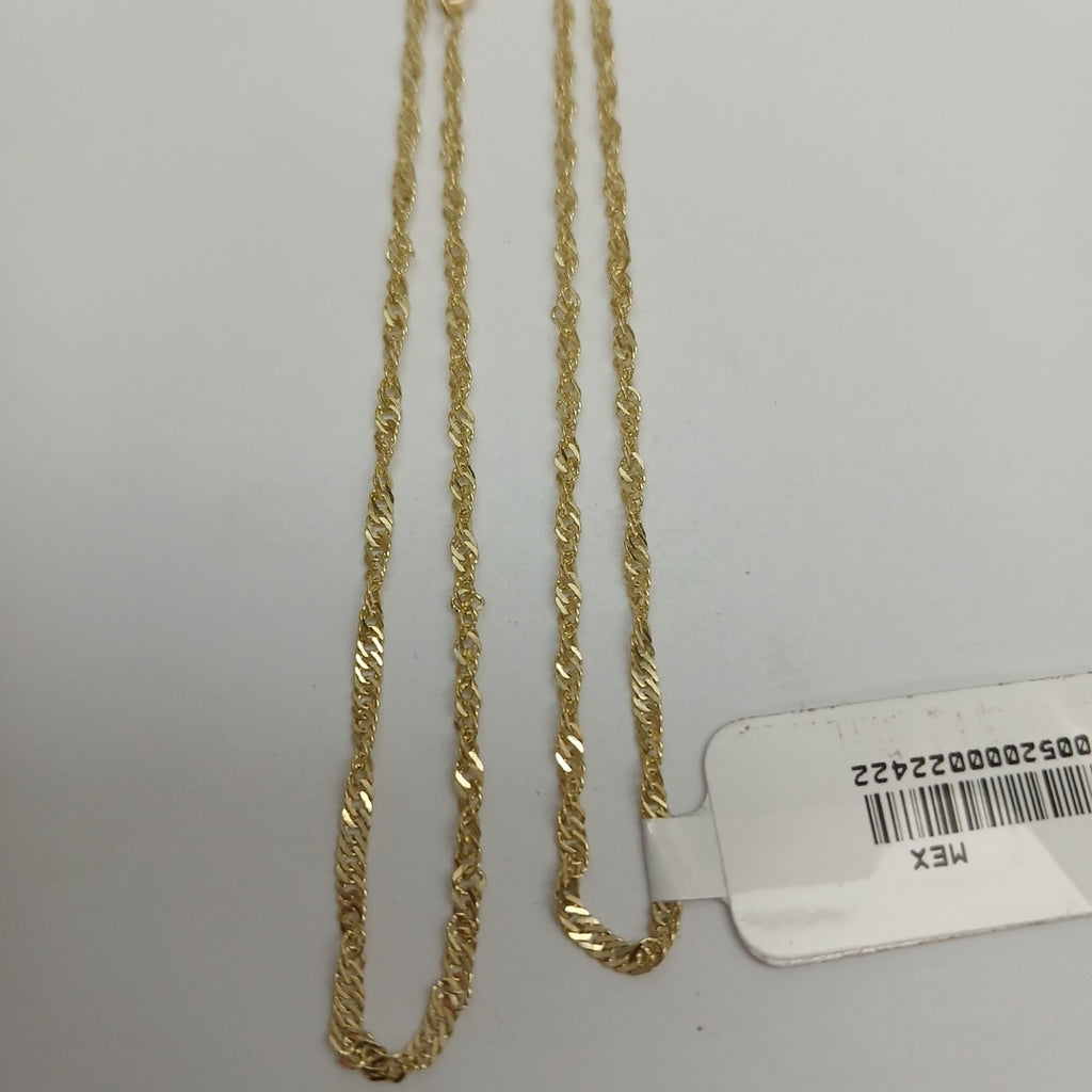 CADENAS TEJIDO MEDIO TZL ORO 14K 55 CM 3.1 GR (NUEVO)