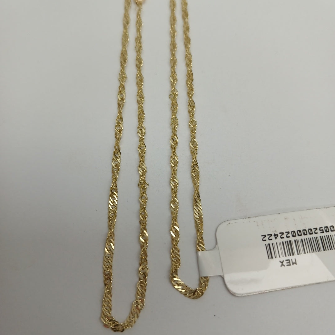 CADENAS TEJIDO MEDIO TZL ORO 14K 55 CM 3.1 GR (NUEVO)