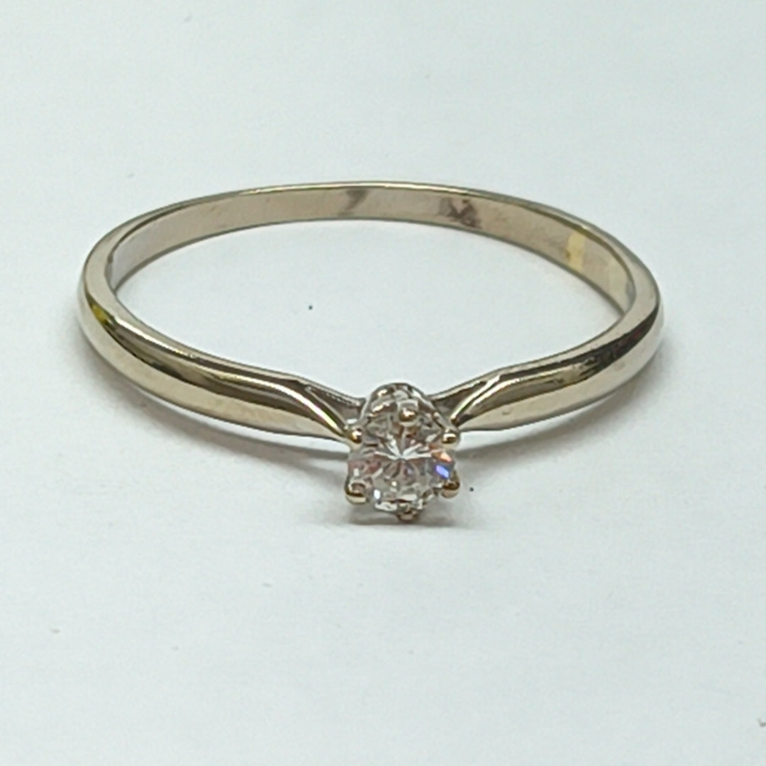 SOLITARIO ORO BLANCO 14 K 1.3 GRMS (SEMINUEVO)