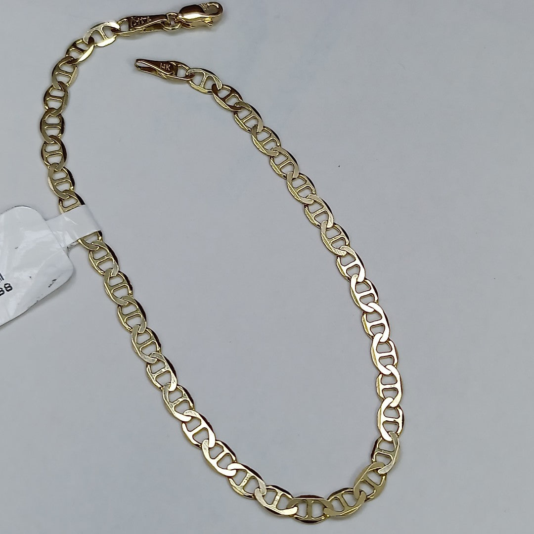 PULSERAS TEJIDO MARINERA ORO 14K 21 CM 3.4 GR (NUEVO)