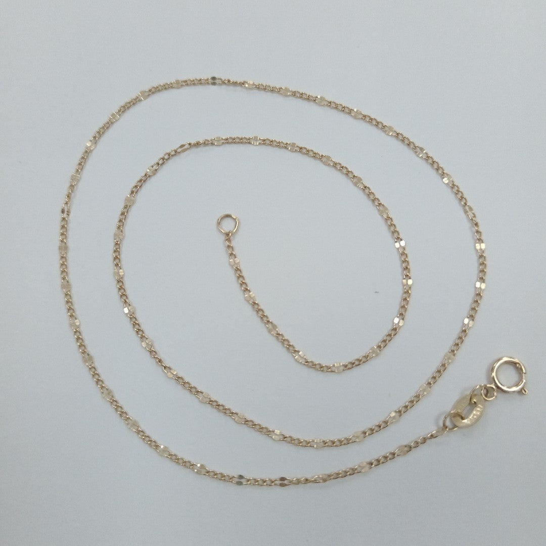 CADENAS TEJIDO FIGARO ORO 10K 40 A 45 CM 1.1 GR (NUEVO)
