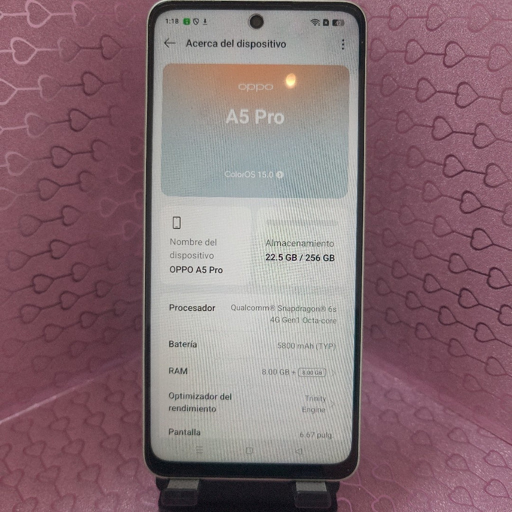 CELULAR OPPO A5 PRO CPH2711 (2025) 256 GB 8 GB RAM (SEMINUEVO)