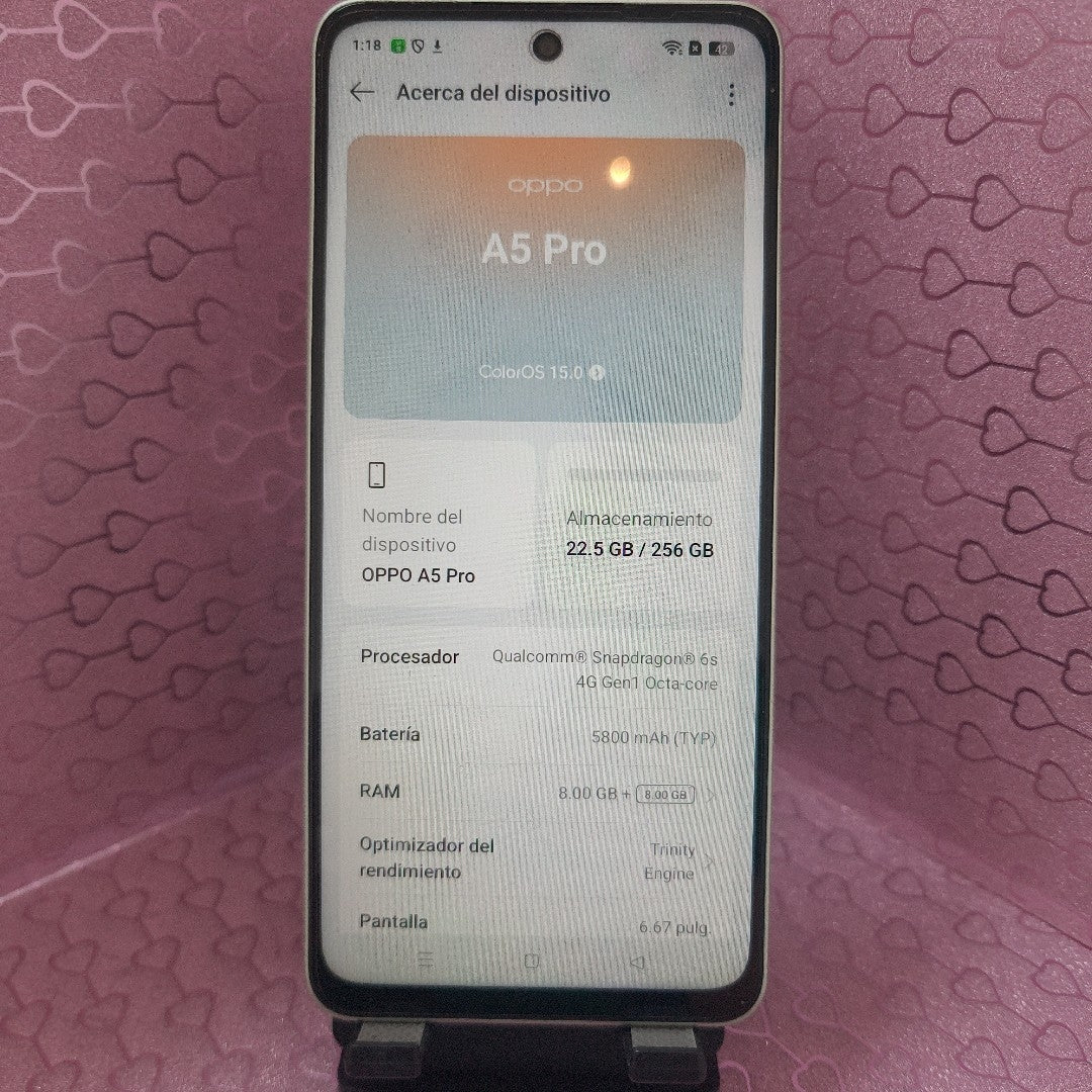 CELULAR OPPO A5 PRO CPH2711 (2025) 256 GB 8 GB RAM (SEMINUEVO)