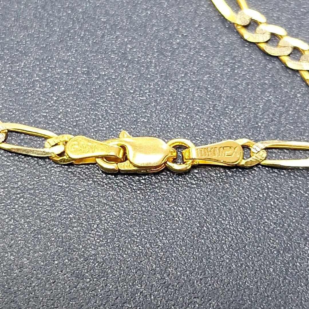 CADENAS TEJIDO 3X1 DIAMANTADO ORO 10K 55 CM 6.1 GR (NUEVO)