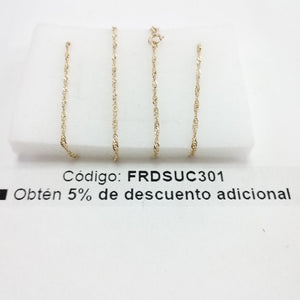 CADENAS TEJIDO MEDIO TORZAL ORO 10K 55 CM 2.5 GR (NUEVO)