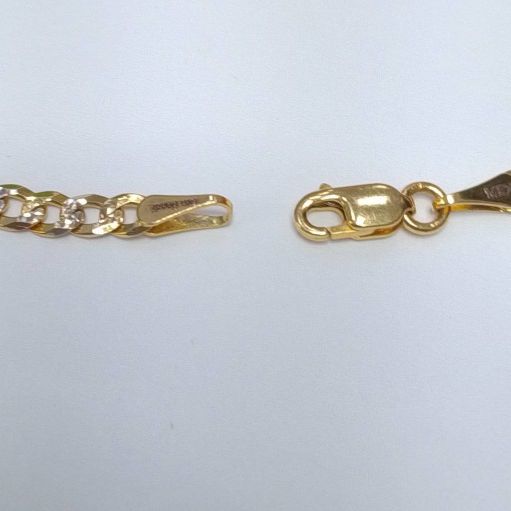 PULSERAS TEJIDO BARBADA DIAMANTADA ORO 14K 18 CM 3 GR (NUEVO)