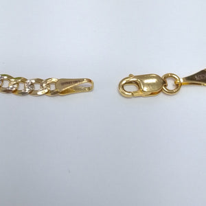 PULSERAS TEJIDO BARBADA DIAMANTADA ORO 14K 18 CM 3 GR (NUEVO)