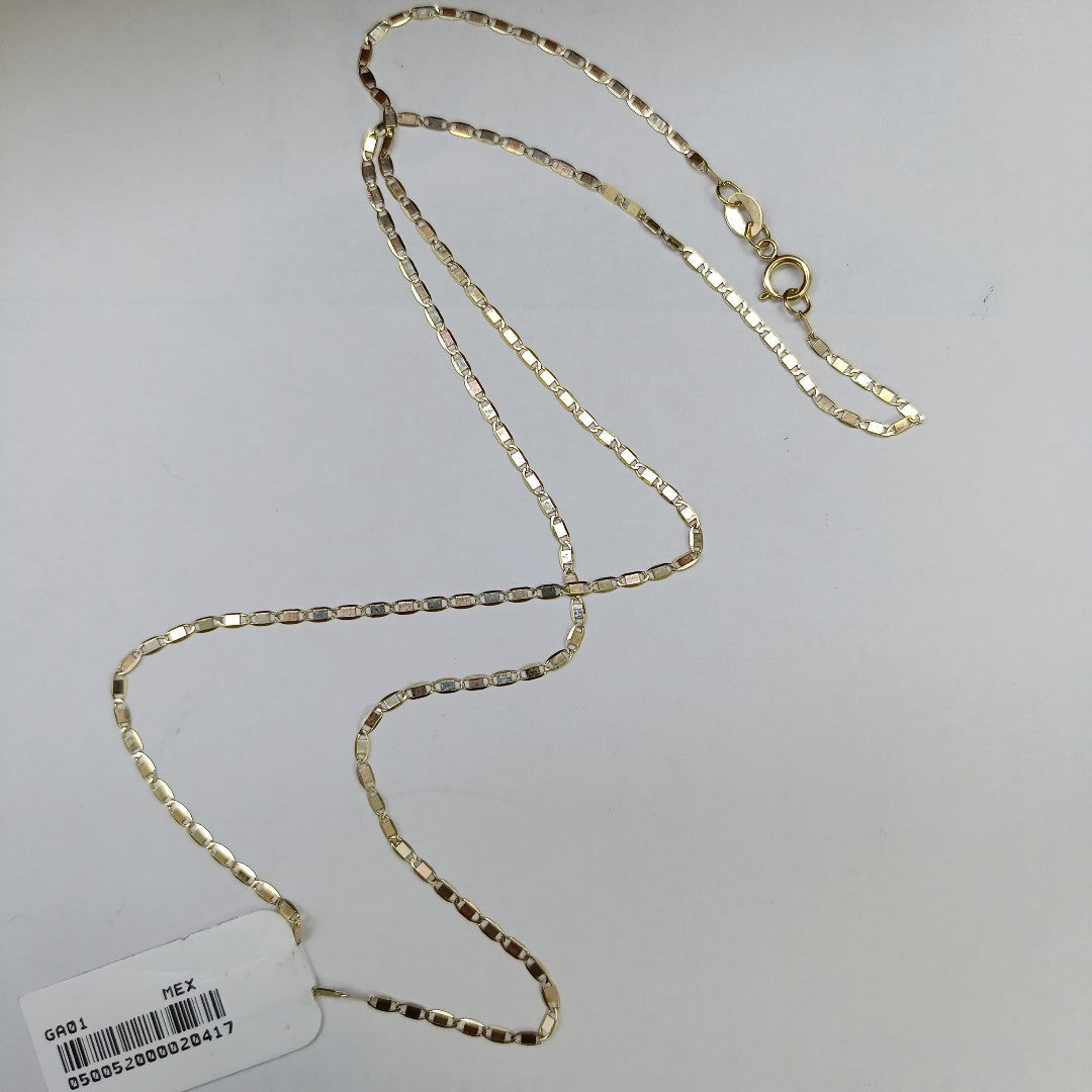 CADENAS TEJIDO ESPEJO ORO 10K 50 CM 1.6 GR (NUEVO)