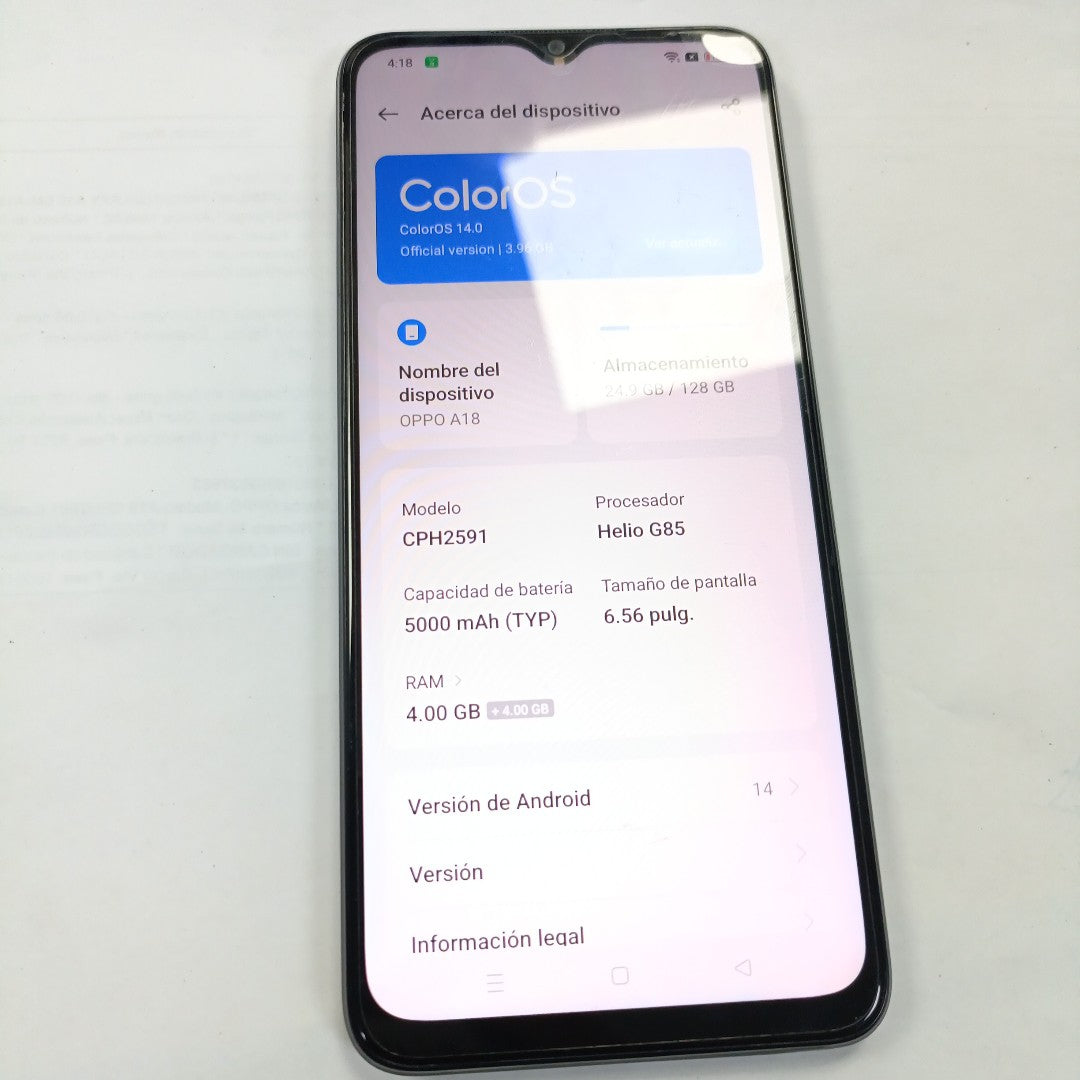 CELULAR OPPO A18 CPH2591 128 GB 4 GB RAM