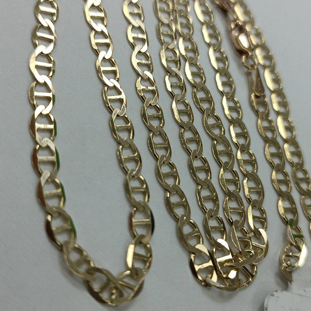 CADENAS TEJIDO MARINERA ORO 14K 60 CM 8.8 GR (NUEVO)