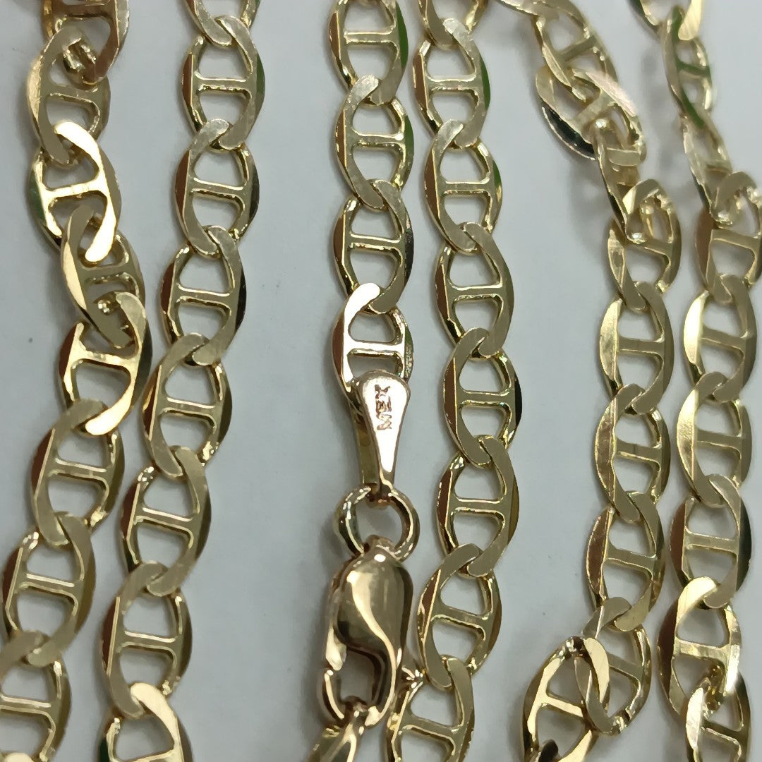 CADENAS TEJIDO MARINERA ORO 14K 50 CM 7.8 GR (NUEVO)