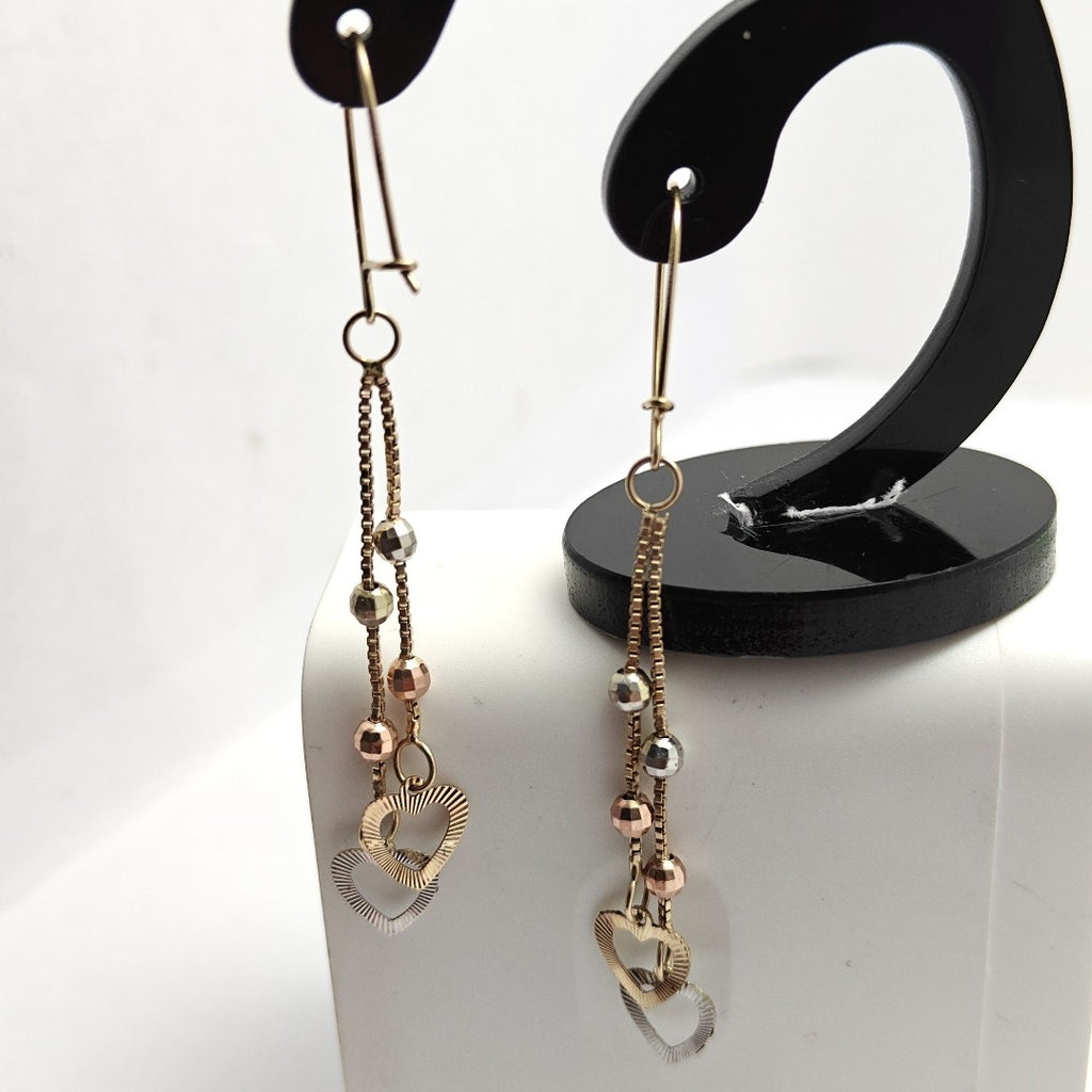 ARETES PAR ORO COMBINADO 10 K 1,60 GRMS (SEMINUEVO)