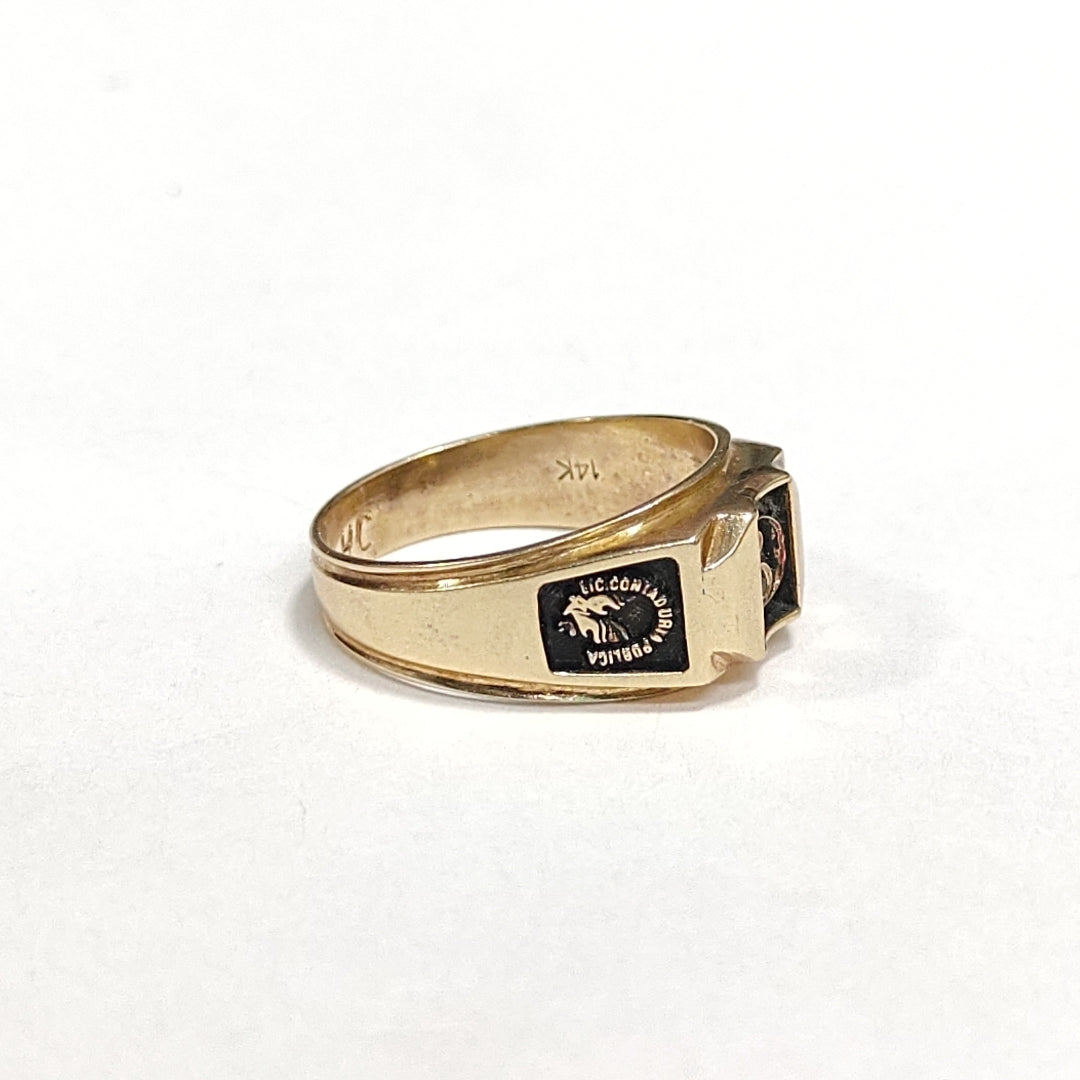 ANILLO DE GRADUACIÓN ORO 14 K 7.8 GRMS (SEMINUEVO)