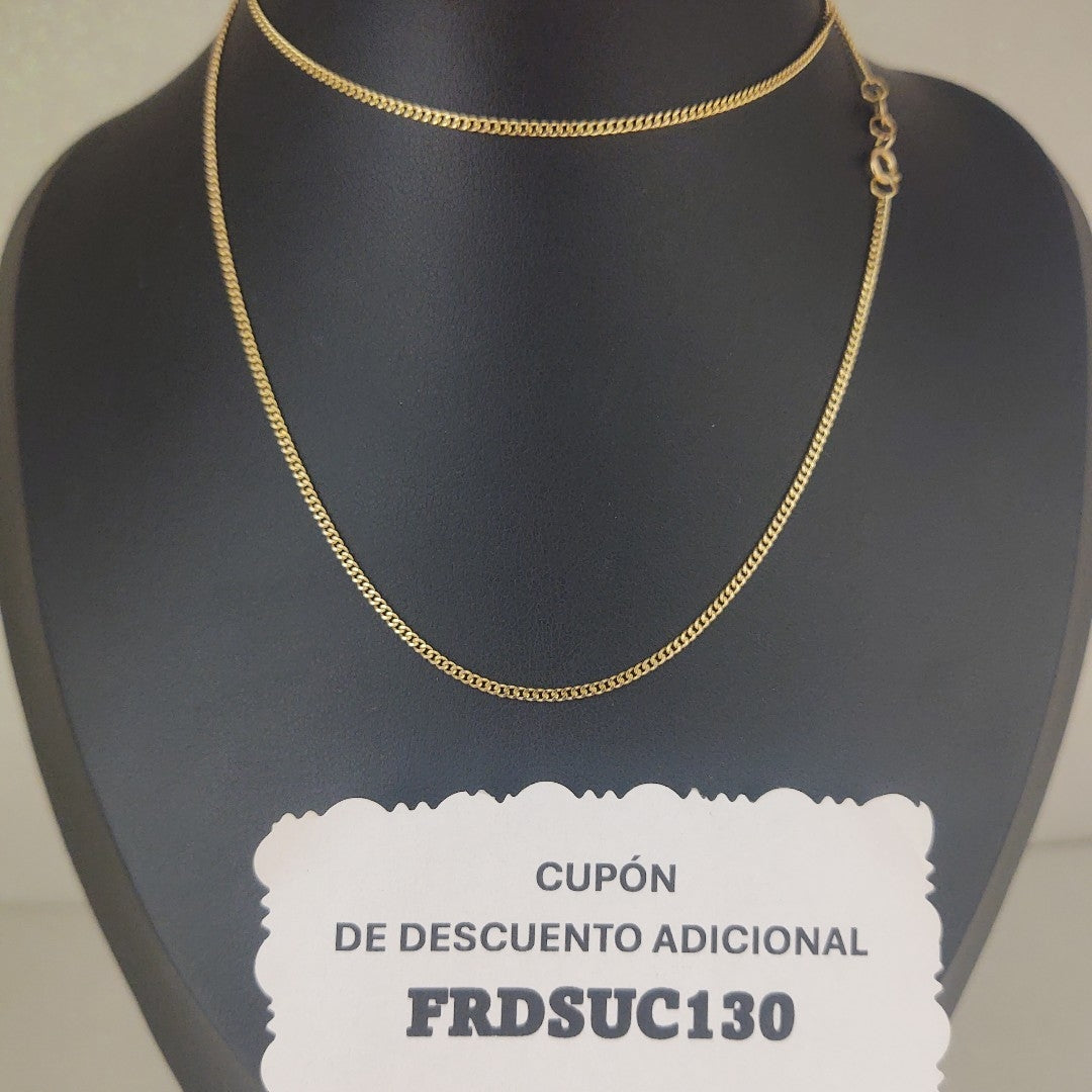 CADENAS TEJIDO BARBADA ORO 10K 55 CM 3.1 GR (NUEVO)