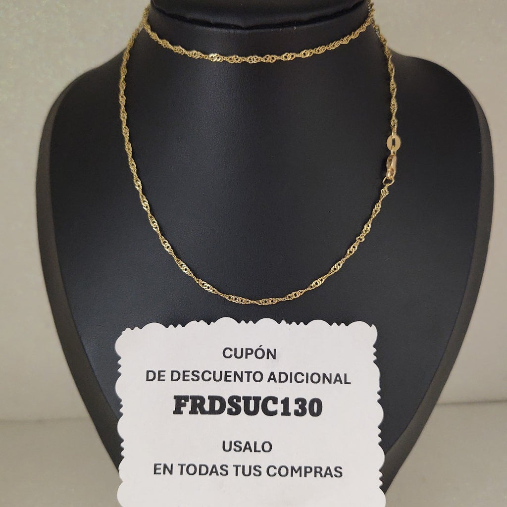CADENAS TEJIDO MEDIO TZL ORO 14K 55 CM 3.1 GR (NUEVO)
