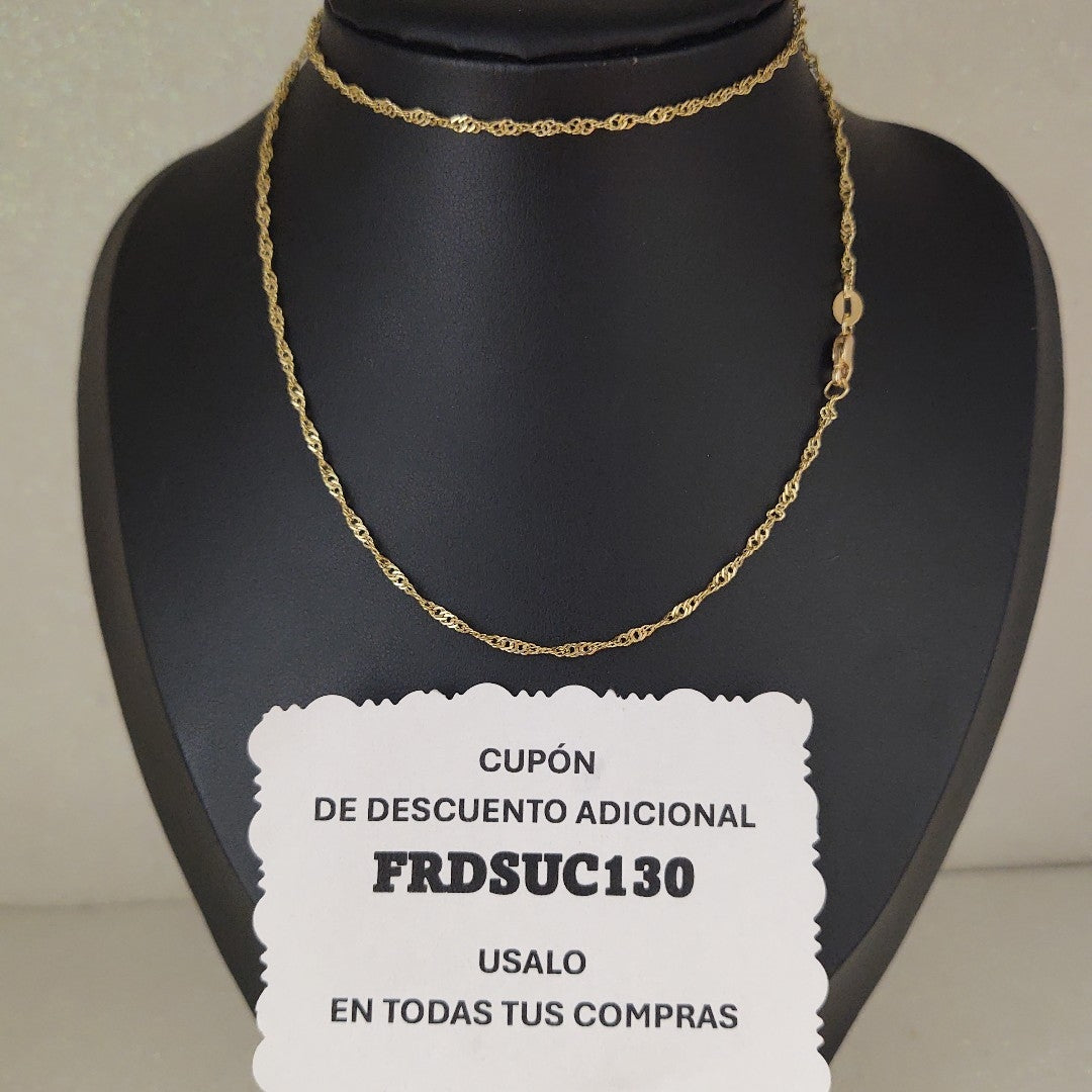 CADENAS TEJIDO MEDIO TZL ORO 14K 55 CM 3.1 GR (NUEVO)