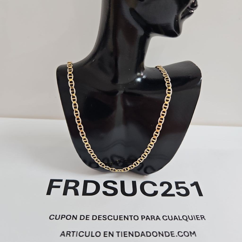 CADENAS TEJIDO GUCHI DIAMANTADO ORO 10K 55 CM 3.8 GR (NUEVO)