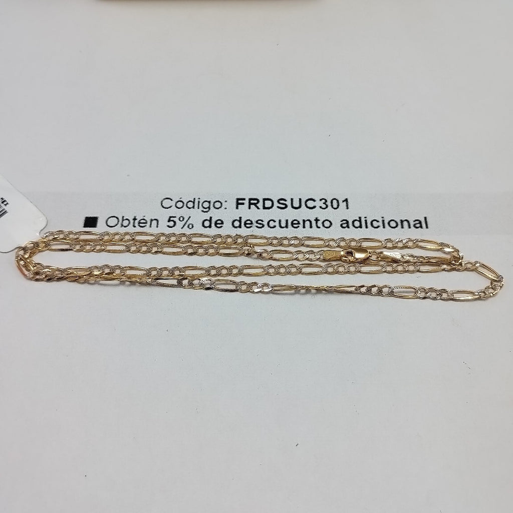 CADENAS TEJIDO 3X1 DIAMANTADO ORO 10K 50 CM 6 GR (NUEVO)