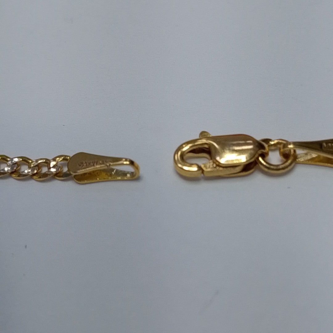 PULSERAS BARBADA DIAMANTADA ORO 14K 18 CM 2.2 GR (NUEVO)