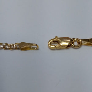PULSERAS BARBADA DIAMANTADA ORO 14K 18 CM 2.2 GR (NUEVO)