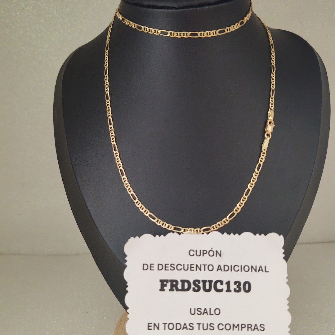 CADENAS TEJIDO FIGARO GUCHI ORO 10K 60 CM 5.4 GR (NUEVO)