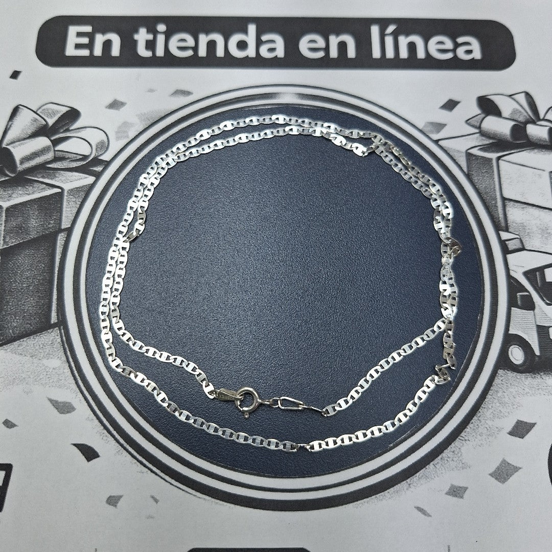 CADENA TEJIDO ESPEJO PLATA .925 55 CM 4 GR (NUEVO)