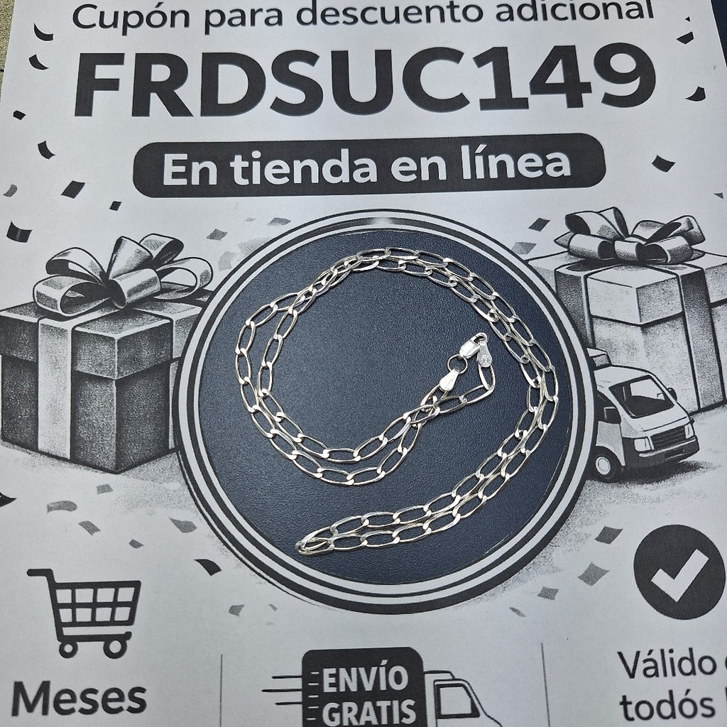 CADENA TEJIDO ESLABONES PLATA .925 60 CM 10.5 GR (NUEVO)