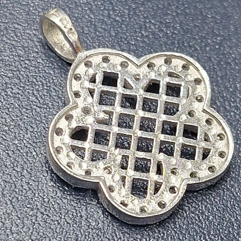 DIJE FLOR CON CIRCONIAS PLATA .925 1.7 GR (NUEVO)