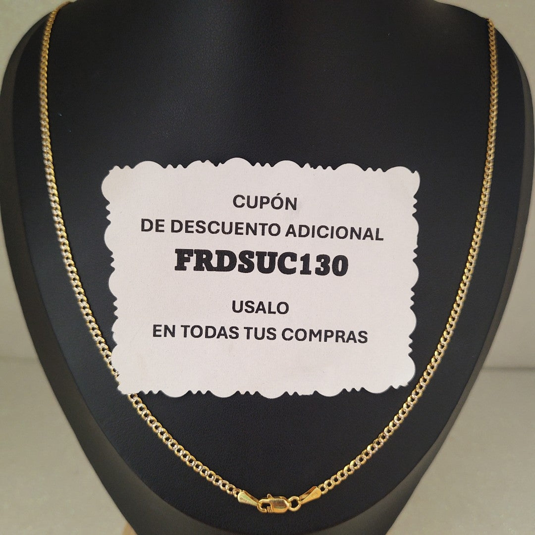 CADENAS BARBADA DIAMANTADA ORO 14K 60 CM 6.2 GR (NUEVO)