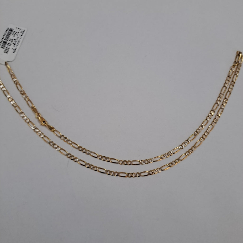 CADENAS TEJIDO 3X1 DIAMANTADO ORO 10K 55 CM 6.4 GR (NUEVO)