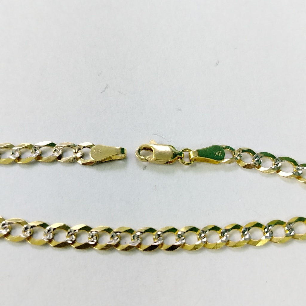 PULSERAS TEJIDO BARBADA DIAMANTADA ORO 14K 21 CM 5 GR (NUEVO)