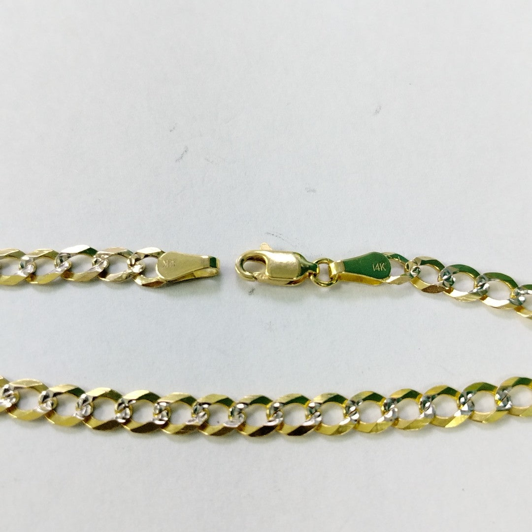 PULSERAS TEJIDO BARBADA DIAMANTADA ORO 14K 21 CM 5 GR (NUEVO)