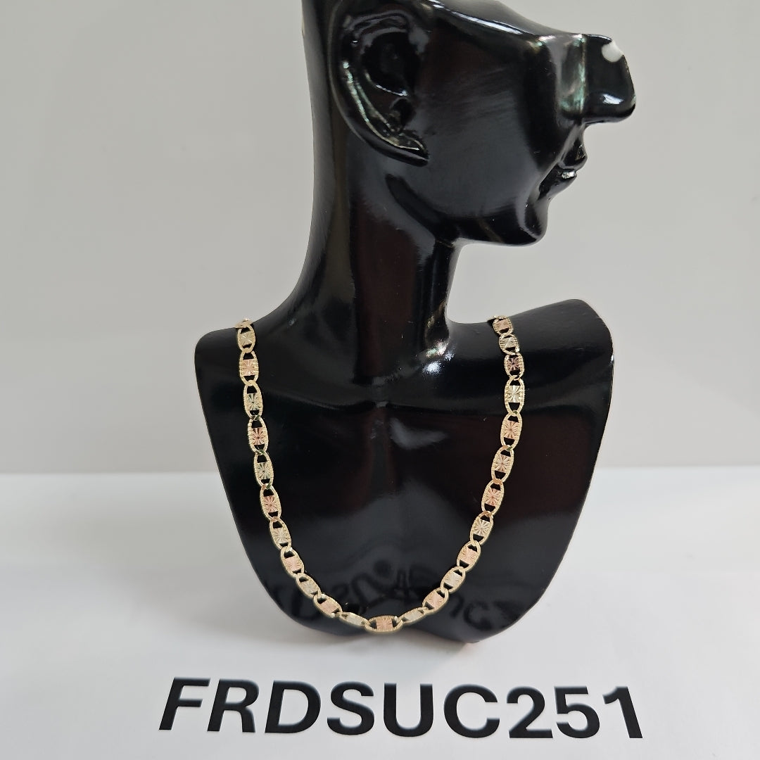 CADENAS TEJIDO GUCHI ORO 10K 55 CM 6.9 GR (NUEVO)