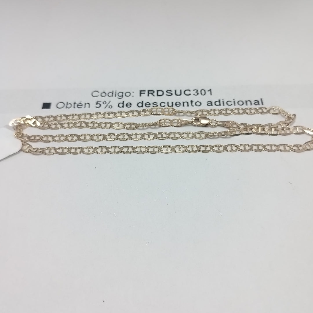 CADENAS TEJIDO MARINERA ORO 14K 50 CM 7.5 GR (NUEVO)