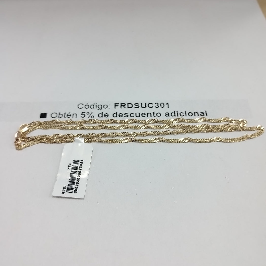 CADENAS TEJIDO MEDIO TZL ORO 14K 55 CM 4.9 GR (NUEVO)