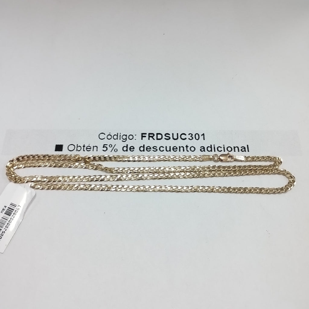 CADENAS TEJIDO BARBADA ORO 10K 55 CM 8.2 GR (NUEVO)