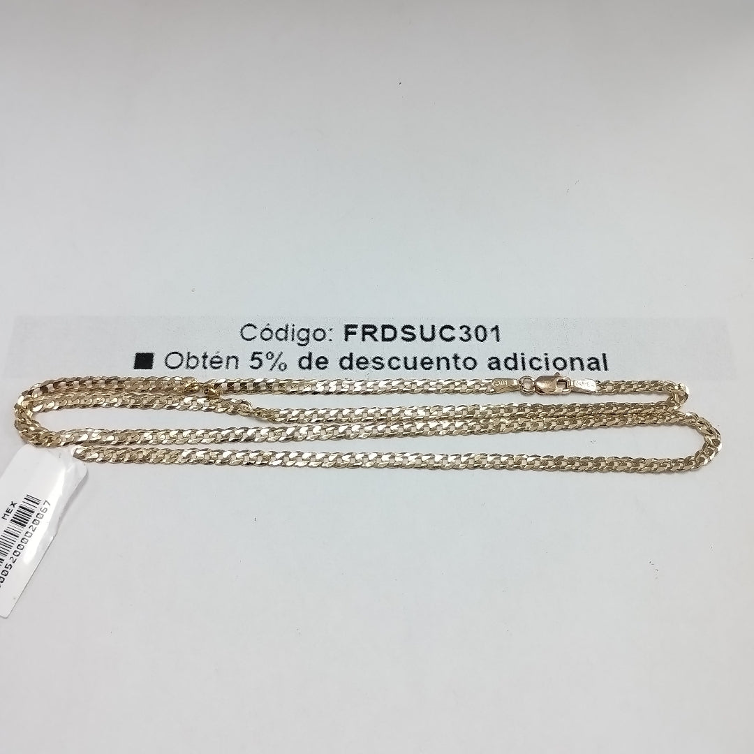 CADENAS TEJIDO BARBADA ORO 10K 55 CM 8.2 GR (NUEVO)