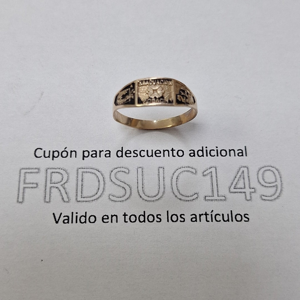 ANILLO DE GRADUACIÓN ORO 8 K 1.2 GRMS (SEMINUEVO)