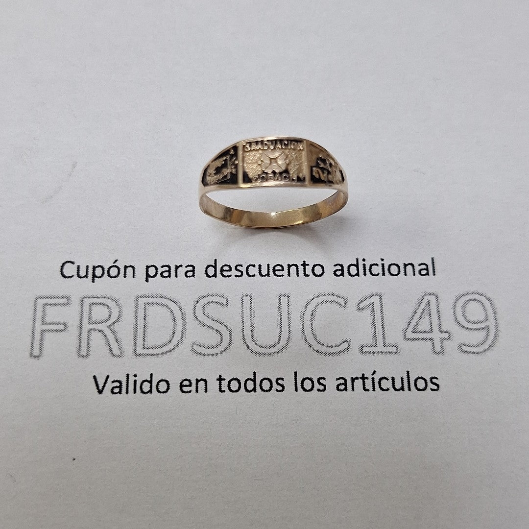 ANILLO DE GRADUACIÓN ORO 8 K 1.2 GRMS (SEMINUEVO)