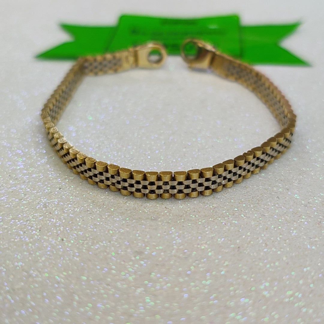PULSERA ORO COMBINADO 14 K 17.4 GRMS (SEMINUEVO)