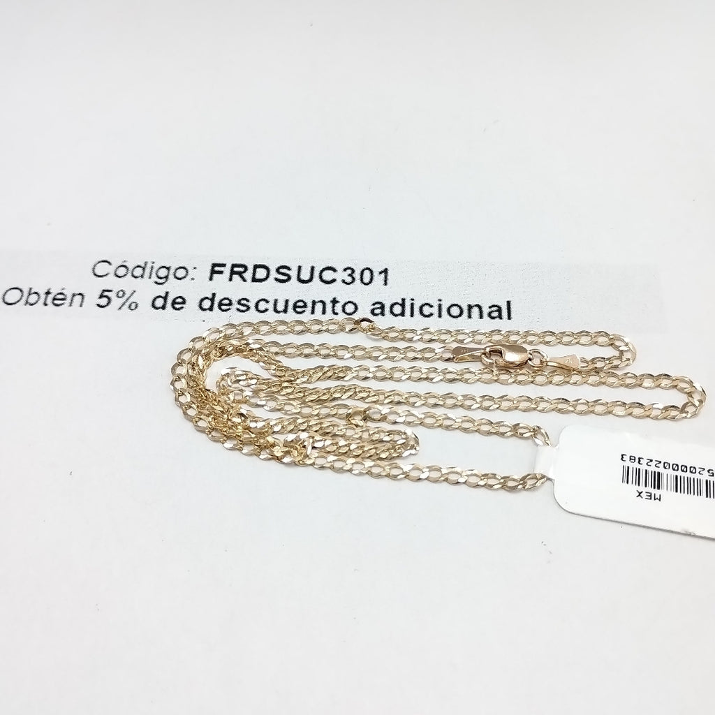 CADENAS TEJIDO BARBADA ORO 14K 60 CM 5.4 GR (NUEVO)