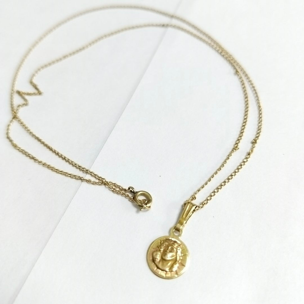CADENA,MEDALLA RELIGIOSA ORO 14 K 2,20 GRMS (SEMINUEVO)