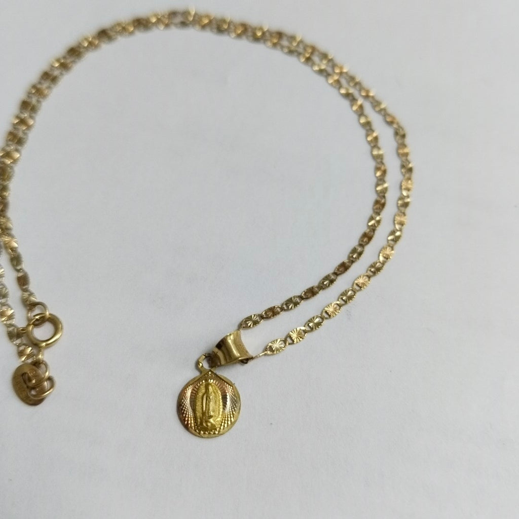 CADENA,MEDALLA RELIGIOSA ORO 10 K 1,60 GRMS (SEMINUEVO)