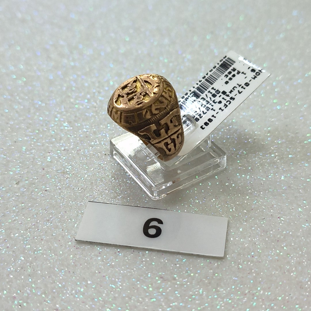 ANILLO DE GRADUACIÓN ORO 10 K 9.8 GRMS (SEMINUEVO)